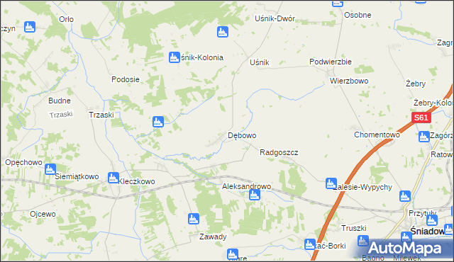 mapa Dębowo gmina Śniadowo, Dębowo gmina Śniadowo na mapie Targeo