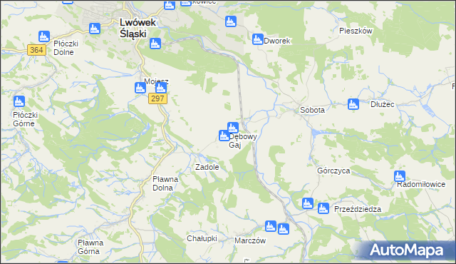 mapa Dębowy Gaj, Dębowy Gaj na mapie Targeo