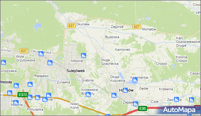 mapa Długa Szlachecka, Długa Szlachecka na mapie Targeo