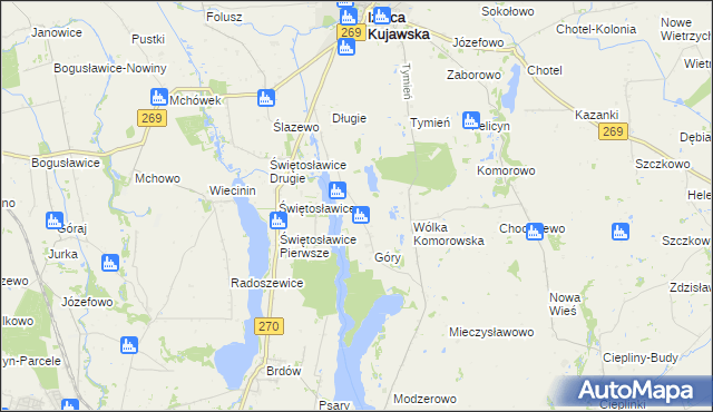 mapa Długie Parcele, Długie Parcele na mapie Targeo