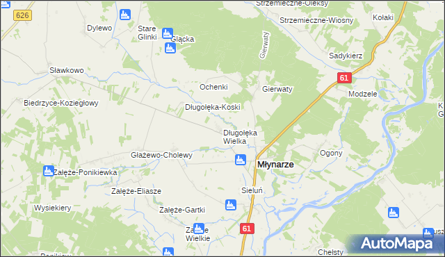 mapa Długołęka Wielka, Długołęka Wielka na mapie Targeo