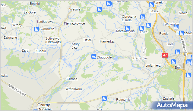 mapa Długopole, Długopole na mapie Targeo