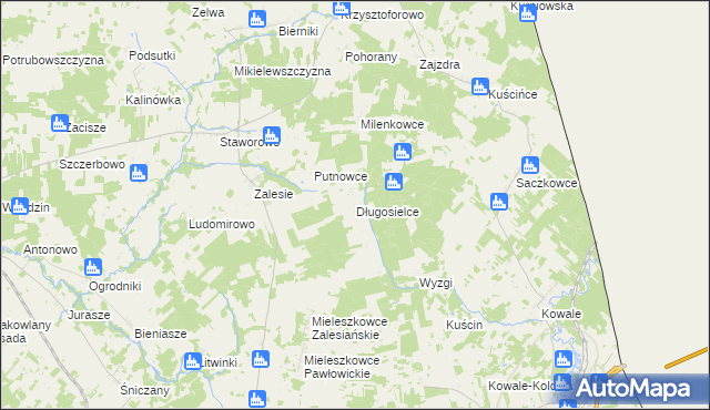 mapa Długosielce, Długosielce na mapie Targeo