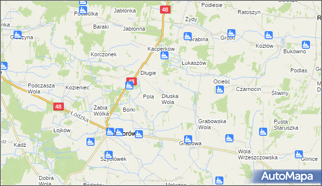 mapa Dłuska Wola, Dłuska Wola na mapie Targeo