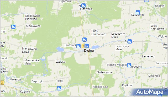 mapa Dłutów, Dłutów na mapie Targeo