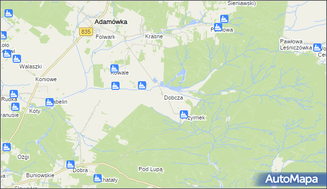 mapa Dobcza, Dobcza na mapie Targeo