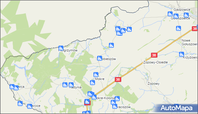 mapa Dobieszów gmina Głubczyce, Dobieszów gmina Głubczyce na mapie Targeo