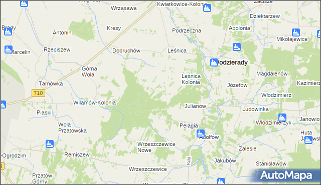 mapa Dobków gmina Wodzierady, Dobków gmina Wodzierady na mapie Targeo