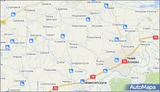 mapa Dobranowice gmina Igołomia-Wawrzeńczyce, Dobranowice gmina Igołomia-Wawrzeńczyce na mapie Targeo