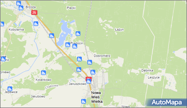 mapa Dobromierz gmina Nowa Wieś Wielka, Dobromierz gmina Nowa Wieś Wielka na mapie Targeo