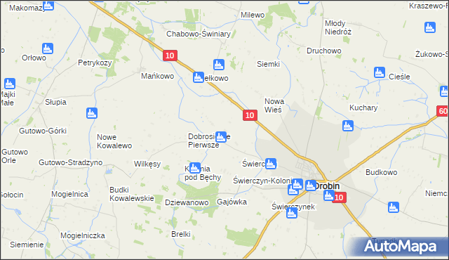 mapa Dobrosielice Drugie, Dobrosielice Drugie na mapie Targeo