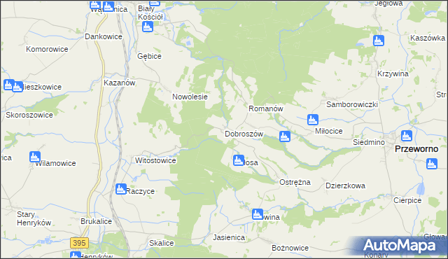 mapa Dobroszów gmina Przeworno, Dobroszów gmina Przeworno na mapie Targeo