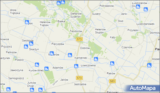 mapa Dobrów gmina Szczawin Kościelny, Dobrów gmina Szczawin Kościelny na mapie Targeo