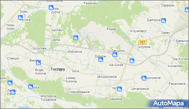 mapa Dobrów gmina Tuczępy, Dobrów gmina Tuczępy na mapie Targeo