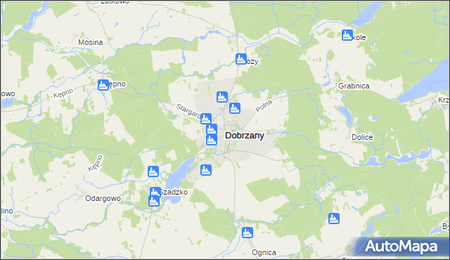 mapa Dobrzany powiat stargardzki, Dobrzany powiat stargardzki na mapie Targeo