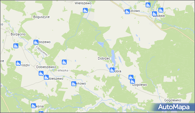 mapa Dobrzec gmina Dębnica Kaszubska, Dobrzec gmina Dębnica Kaszubska na mapie Targeo