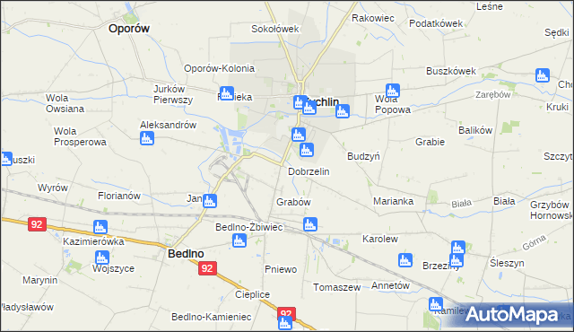 mapa Dobrzelin, Dobrzelin na mapie Targeo