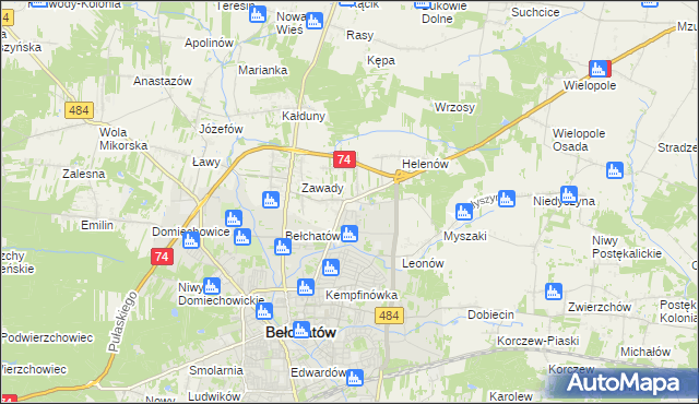 mapa Dobrzelów, Dobrzelów na mapie Targeo