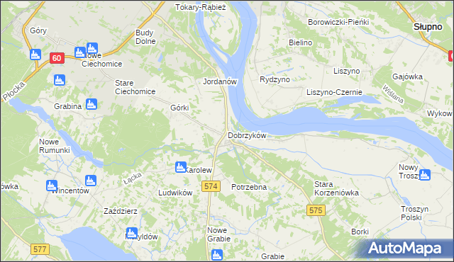 mapa Dobrzyków, Dobrzyków na mapie Targeo