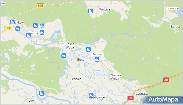 mapa Dobrzyń gmina Lubsza, Dobrzyń gmina Lubsza na mapie Targeo