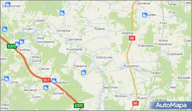 mapa Dobrzyniec, Dobrzyniec na mapie Targeo