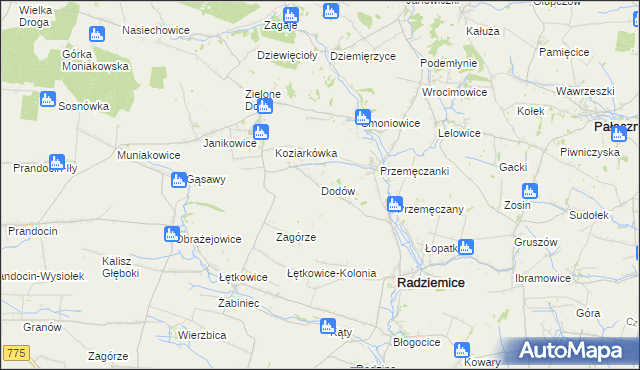 mapa Dodów, Dodów na mapie Targeo