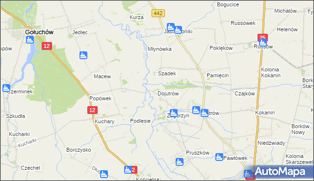 mapa Dojutrów, Dojutrów na mapie Targeo