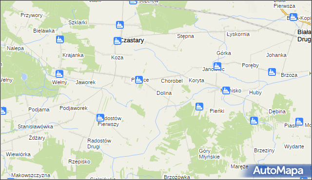 mapa Dolina gmina Czastary, Dolina gmina Czastary na mapie Targeo