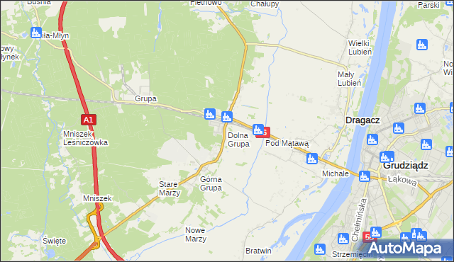 mapa Dolna Grupa, Dolna Grupa na mapie Targeo