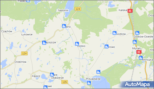 mapa Dolsko gmina Moryń, Dolsko gmina Moryń na mapie Targeo