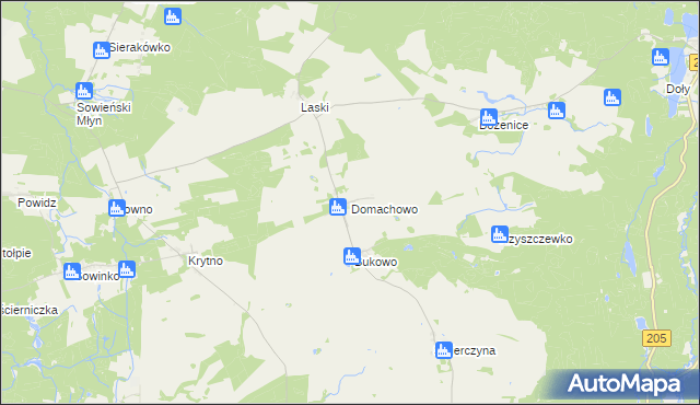 mapa Domachowo gmina Polanów, Domachowo gmina Polanów na mapie Targeo