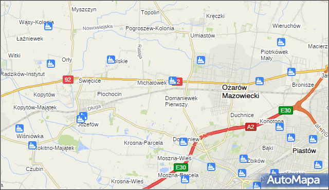 mapa Domaniewek Pierwszy, Domaniewek Pierwszy na mapie Targeo