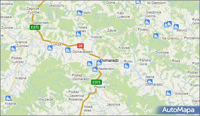 mapa Domaradz powiat brzozowski, Domaradz powiat brzozowski na mapie Targeo