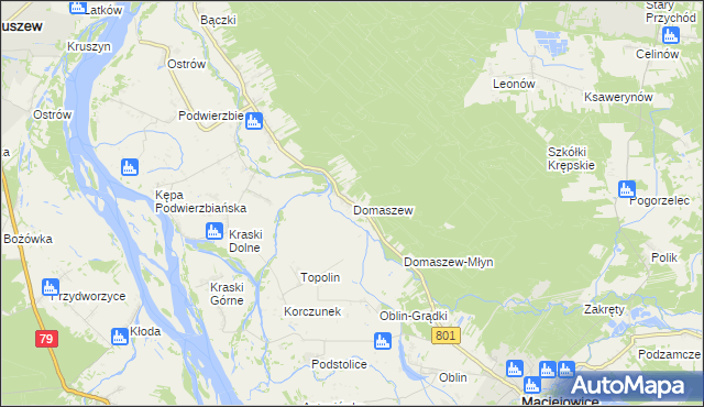 mapa Domaszew, Domaszew na mapie Targeo