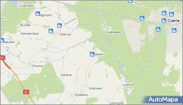 mapa Drawień, Drawień na mapie Targeo