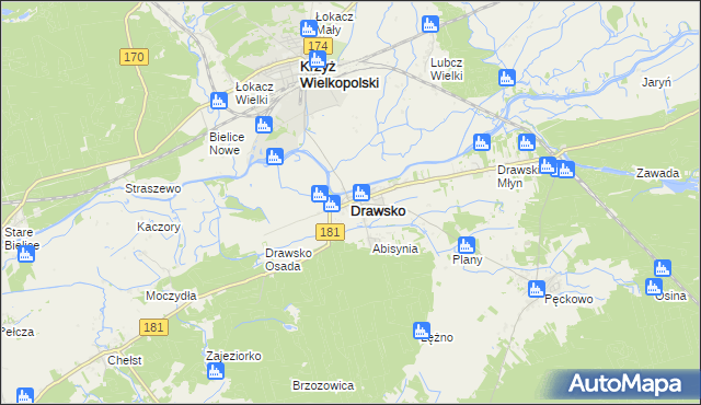 mapa Drawsko, Drawsko na mapie Targeo