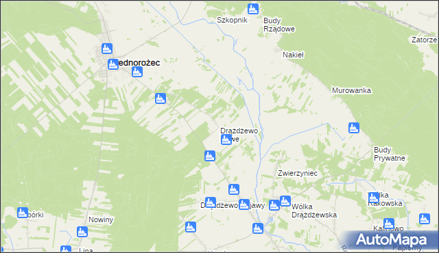 mapa Drążdżewo Nowe, Drążdżewo Nowe na mapie Targeo