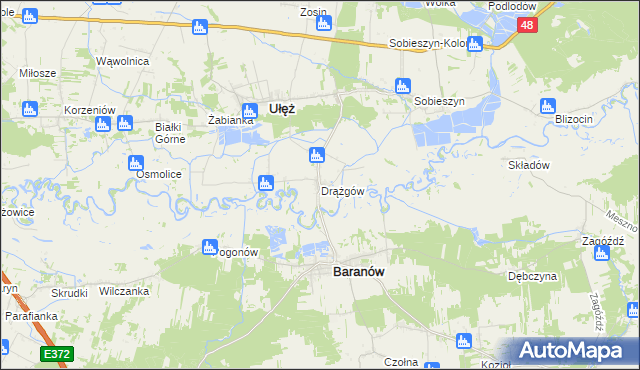 mapa Drążgów, Drążgów na mapie Targeo