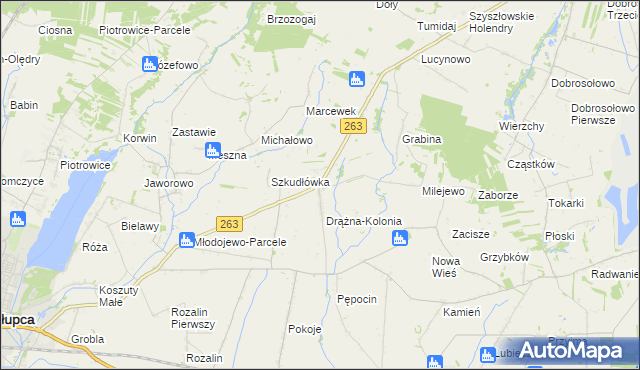 mapa Drążna, Drążna na mapie Targeo