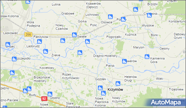 mapa Drążno-Holendry, Drążno-Holendry na mapie Targeo