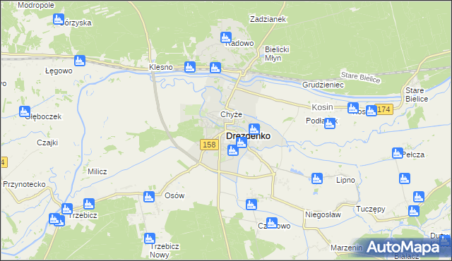 mapa Drezdenko, Drezdenko na mapie Targeo
