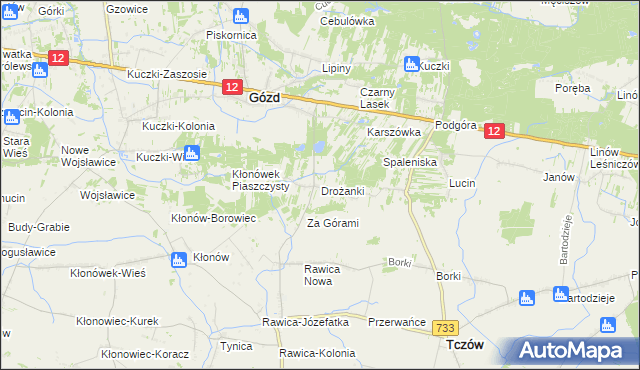 mapa Drożanki, Drożanki na mapie Targeo