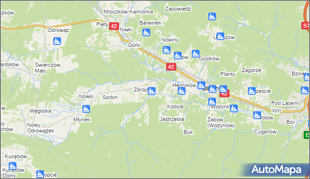 mapa Drożdżów, Drożdżów na mapie Targeo