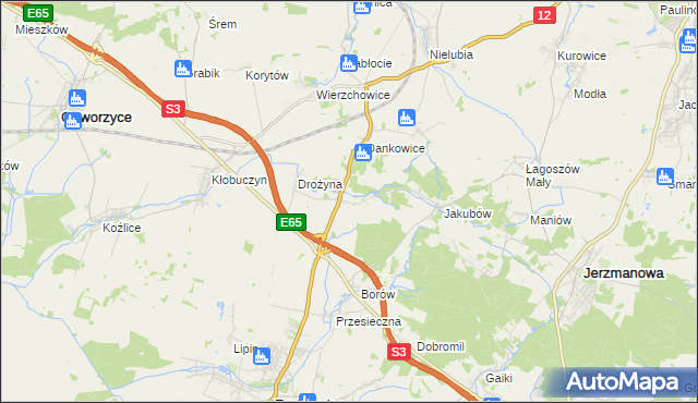 mapa Drożów, Drożów na mapie Targeo