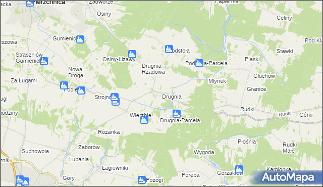 mapa Drugnia, Drugnia na mapie Targeo