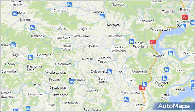 mapa Drużków Pusty, Drużków Pusty na mapie Targeo