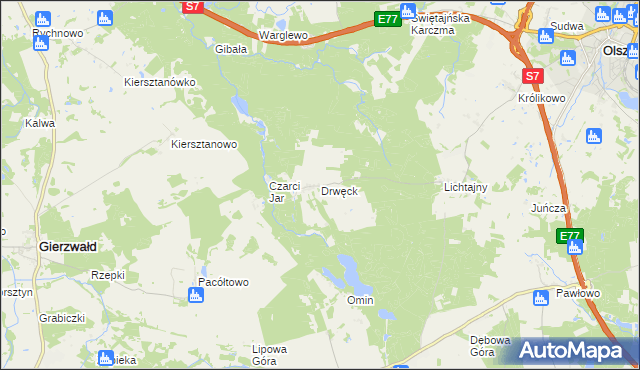 mapa Drwęck, Drwęck na mapie Targeo