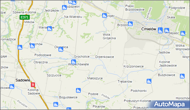 mapa Drzenkowice, Drzenkowice na mapie Targeo