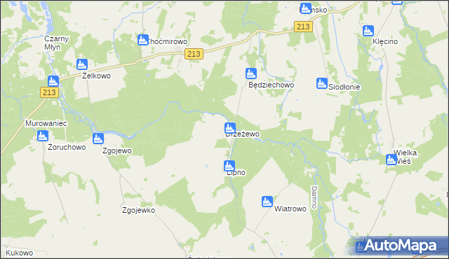 mapa Drzeżewo, Drzeżewo na mapie Targeo