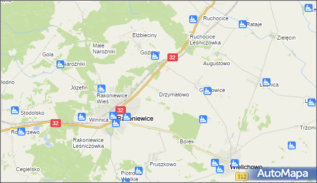 mapa Drzymałowo, Drzymałowo na mapie Targeo